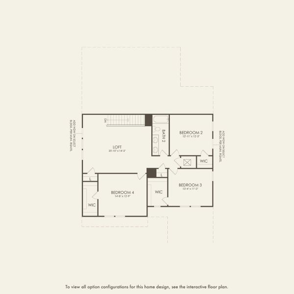 2D floor plan layout for the Ruby by Pulte Homes in Avera, Orlando, FL (Image 4).