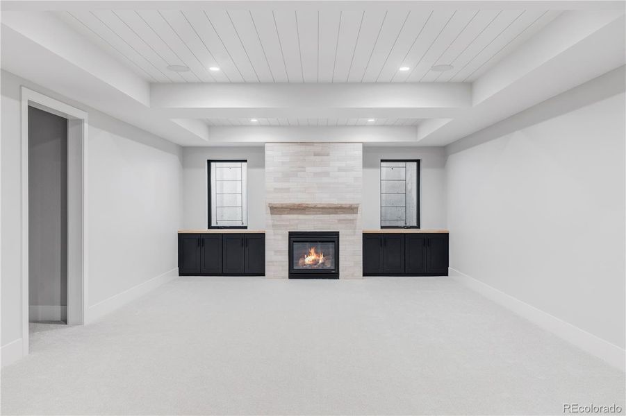 Spacious Family Room - Cove & Shiplap Ceilings