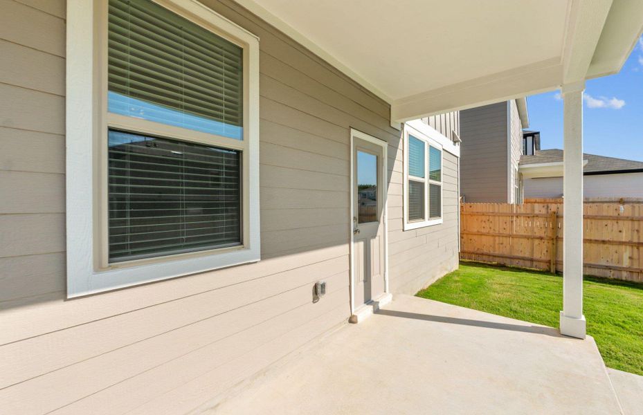 Exterior details and patio area of a home in Sonterra, Jarrell (Image 2).