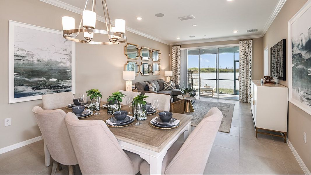 Representative furnished interior of a home built from the Avanti VII by Taylor Morrison in Esplanade at Rivergrass Condos, Naples (Image 9).