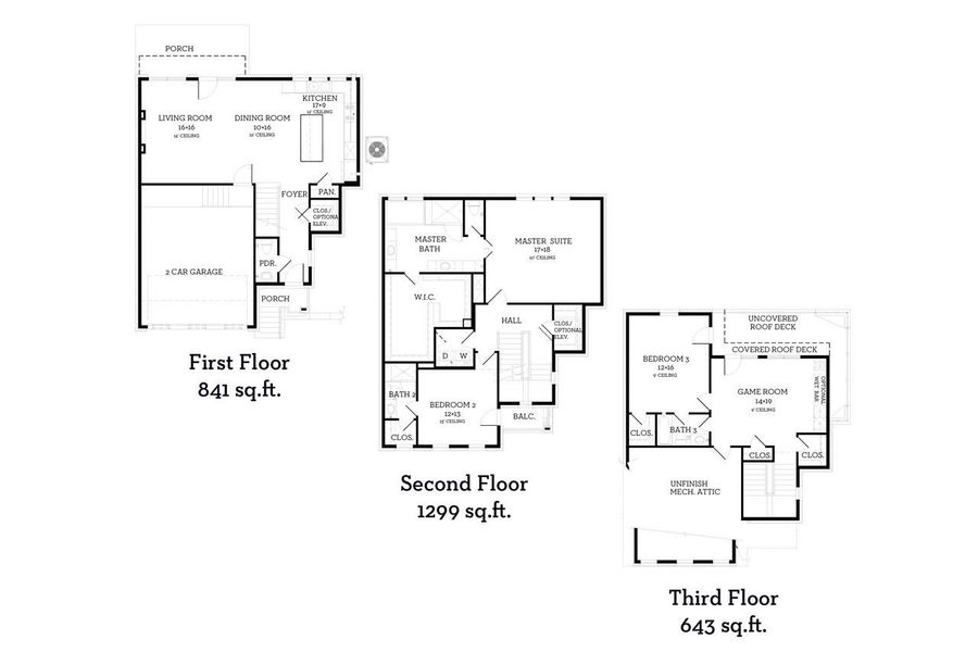 2D floor plan layout of this home in Spyglass, Austin, TX (Image 2).