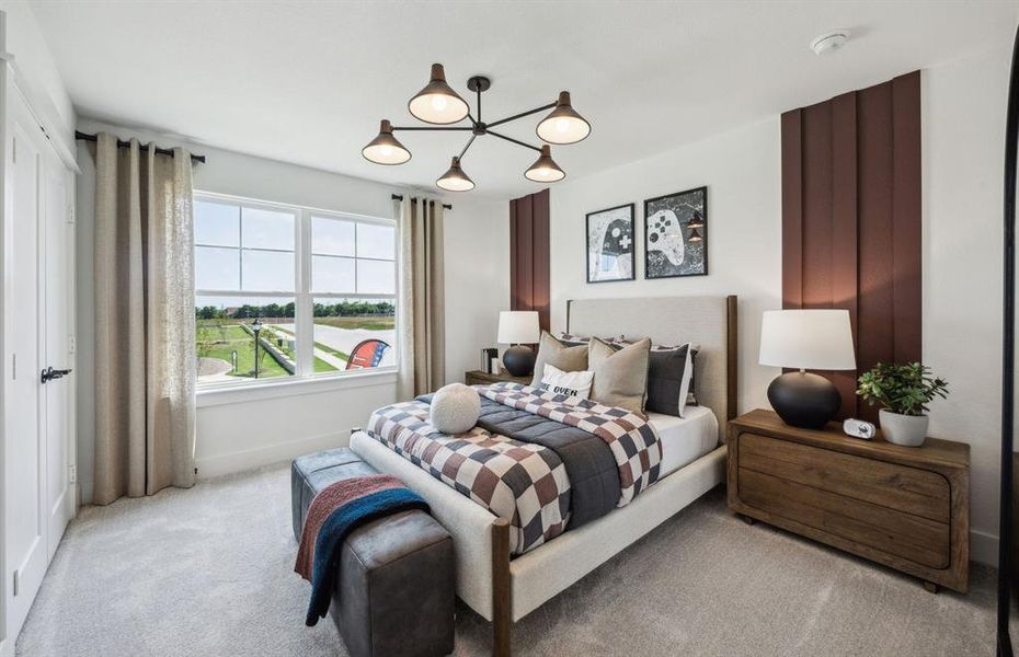 *Model Representation - Spacious secondary bedroom with large windows