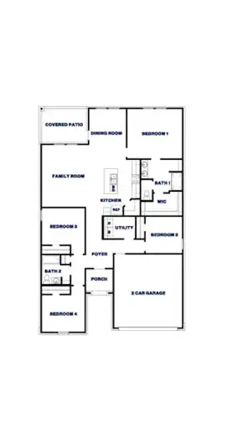 2D floor plan layout of this home in Grand Pines, Magnolia, TX (Image 4).