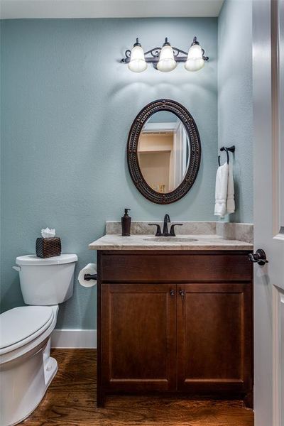 Convenient hall powder bath for guests