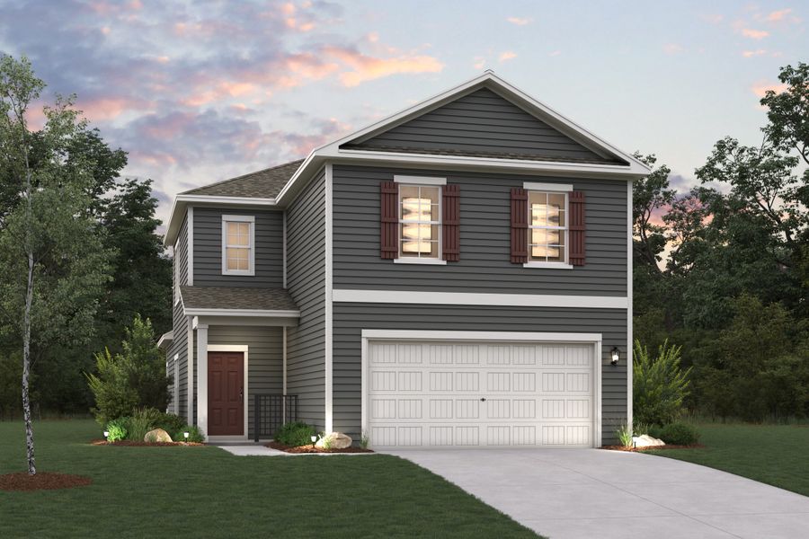 A house with a garage.