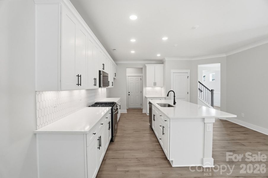 Furnished interior view inside a new home in Blythe Mill Townhomes, Waxhaw (Image 17). Furnished interior view inside a new home in Blythe Mill Townhomes, Waxhaw (Image 17).