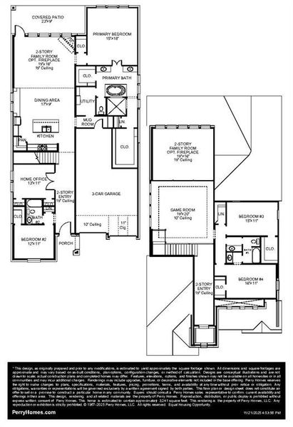 2D floor plan layout of this home in Trinity Falls, McKinney, TX (Image 3).