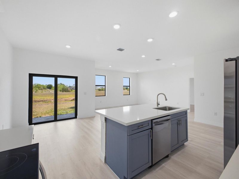 Kitchen to dining Living