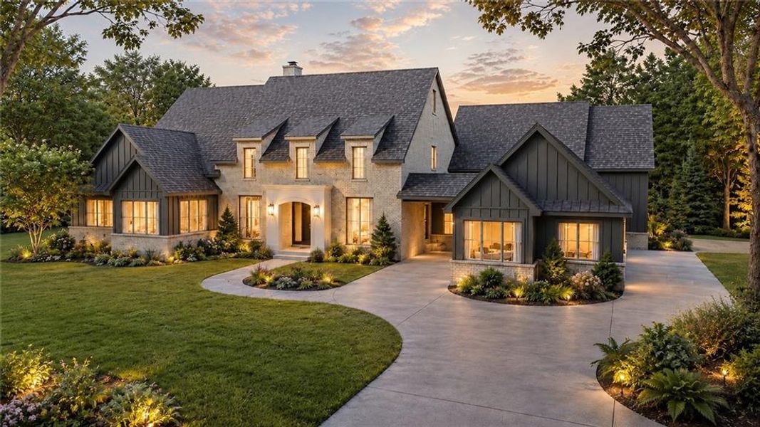 Front exterior of a new home in , Marietta, GA, highlighting curb appeal (Image 1). Front exterior of a new home in , Marietta, GA, highlighting curb appeal (Image 1).