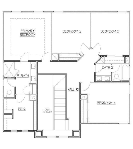 2D floor plan layout for the 2512 by Texas Homes in The Woodlands, Mico, TX (Image 4).