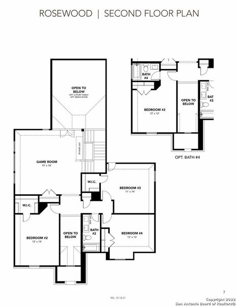 2D floor plan layout of this home in Veramendi, New Braunfels, TX (Image 3).