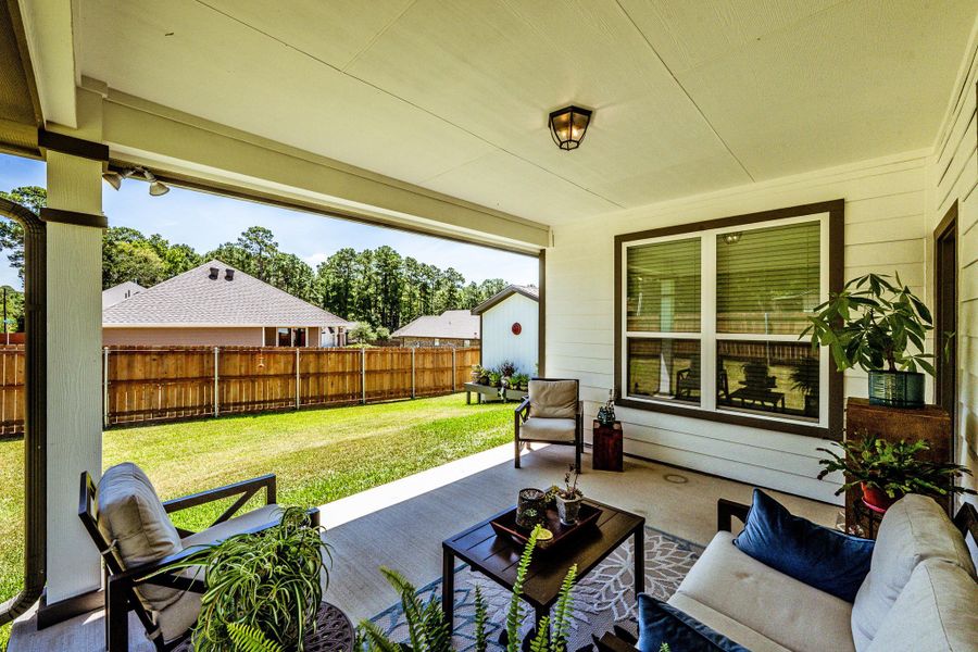 Covered back porch with morning sun exposure Covered back porch with morning sun exposure