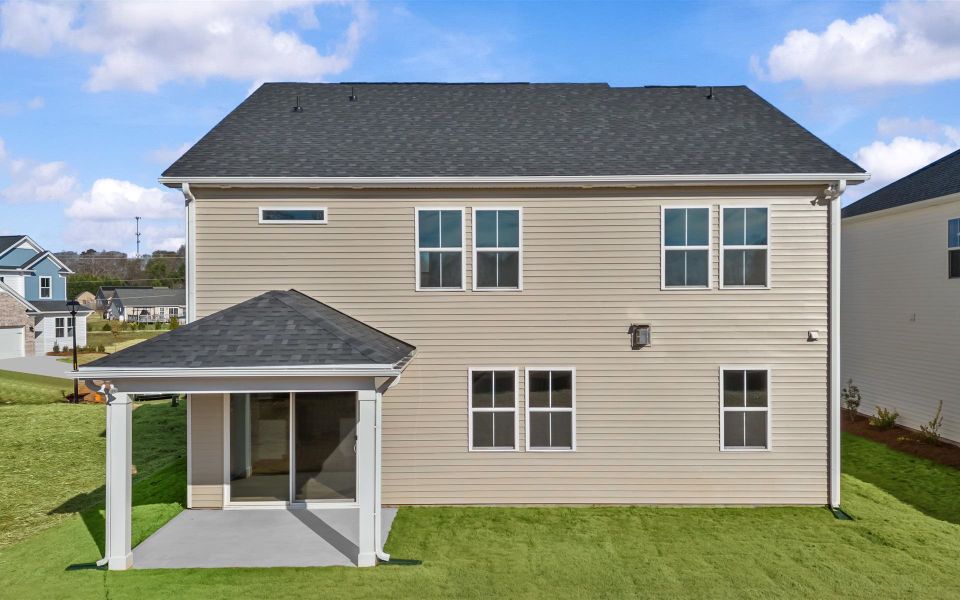 Exterior details and patio area of a home in Fox Hollow, Spartanburg (Image 4).