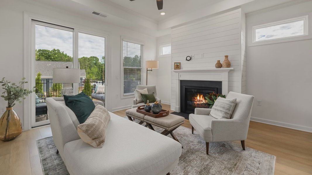 Representative furnished interior of a home built from the Rockaway by Epcon Communities in The Courtyards at Oak Grove, Durham (Image 16).