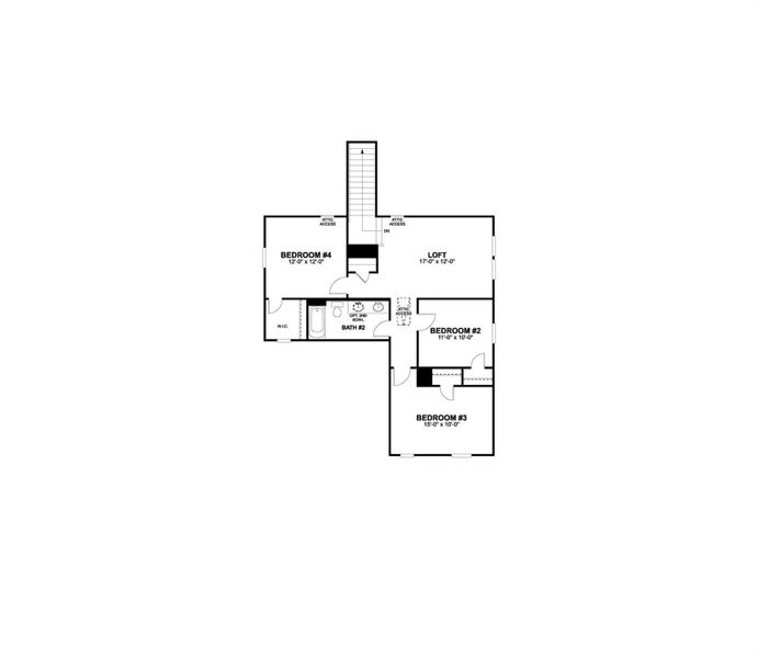 2D floor plan layout of this home in Cascades at Onion Creek, Austin, TX (Image 3). 2D floor plan layout of this home in Cascades at Onion Creek, Austin, TX (Image 3).