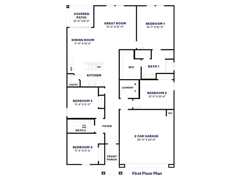 2D floor plan layout of this home in Heartland Ranch, Coolidge, AZ (Image 3). 2D floor plan layout of this home in Heartland Ranch, Coolidge, AZ (Image 3).