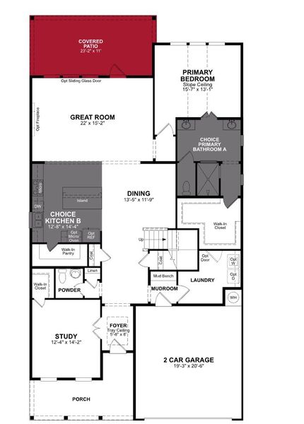 2D floor plan layout of this home in Veranda: Premier, San Antonio, TX (Image 1).
