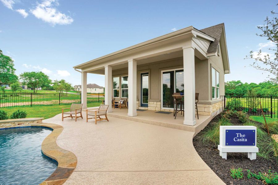 Representative exterior photo of a completed home built from the The Casita 2 by David Weekley Homes in Leander Estates, Leander, TX (Image 1). Representative exterior photo of a completed home built from the The Casita 2 by David Weekley Homes in Leander Estates, Leander, TX (Image 1).