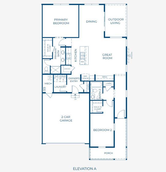 2D floor plan layout for the The Grays by Risewell Homes in Cordovan, Firestone, CO (Image 4).