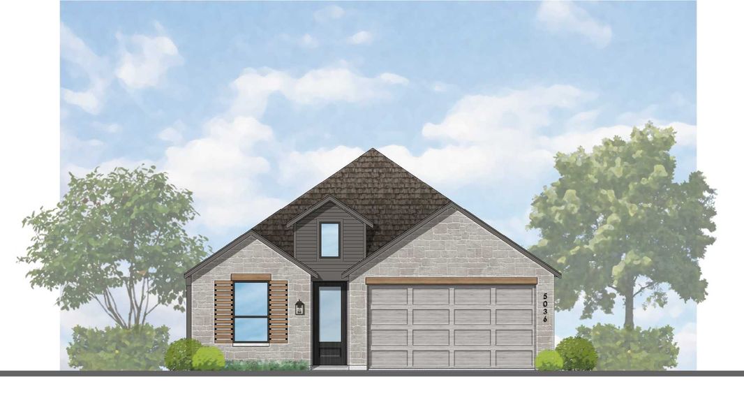 Representative rendering of the exterior for the Bentley Plan by Highland Homes (Image 20).
