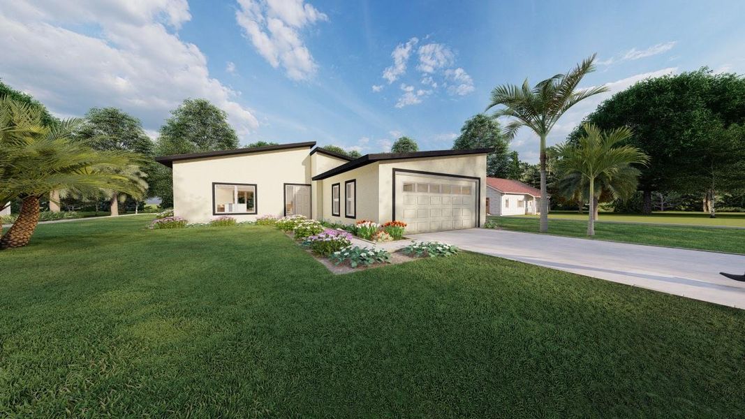 Front exterior of a new home in , Fort Pierce, FL, highlighting curb appeal (Image 1). Front exterior of a new home in , Fort Pierce, FL, highlighting curb appeal (Image 1).