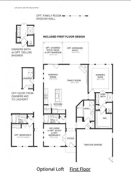2D floor plan layout for the Edenton by Fischer Homes in Savannah Lakes, Hiram, GA (Image 4).