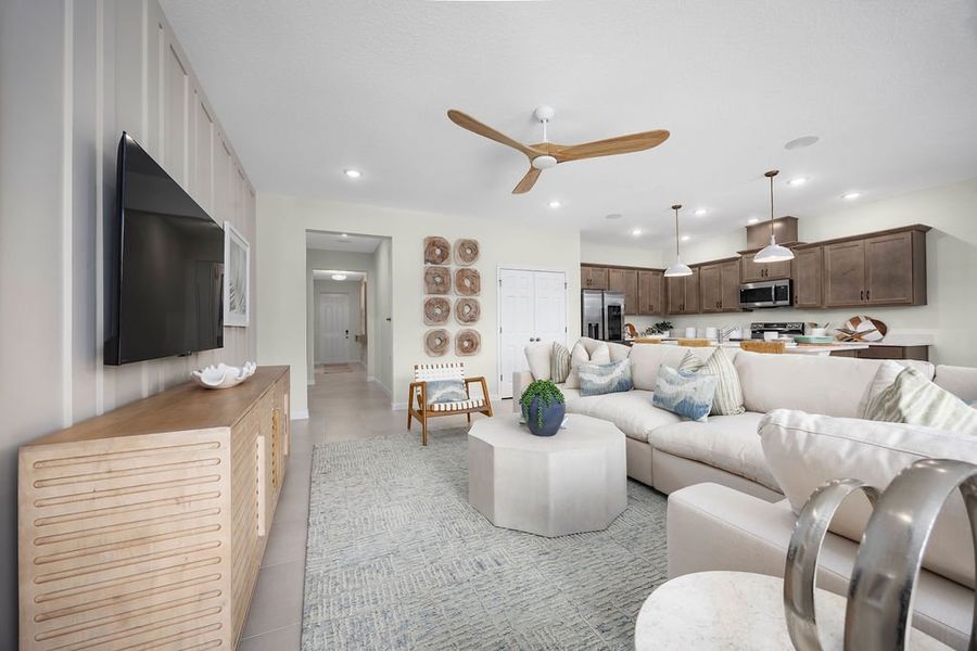 Representative furnished interior of a home built from the Dune by Risewell Homes in Eagletail Landings, Howey-in-the-Hills (Image 4).