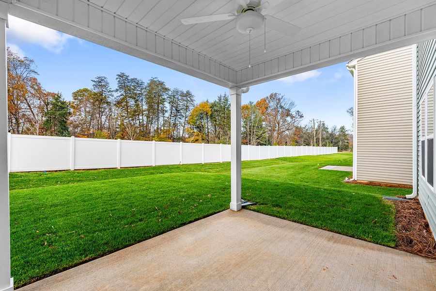 Exterior details and patio area of a home in Hanes Lake, Winston-Salem (Image 3). Exterior details and patio area of a home in Hanes Lake, Winston-Salem (Image 3).