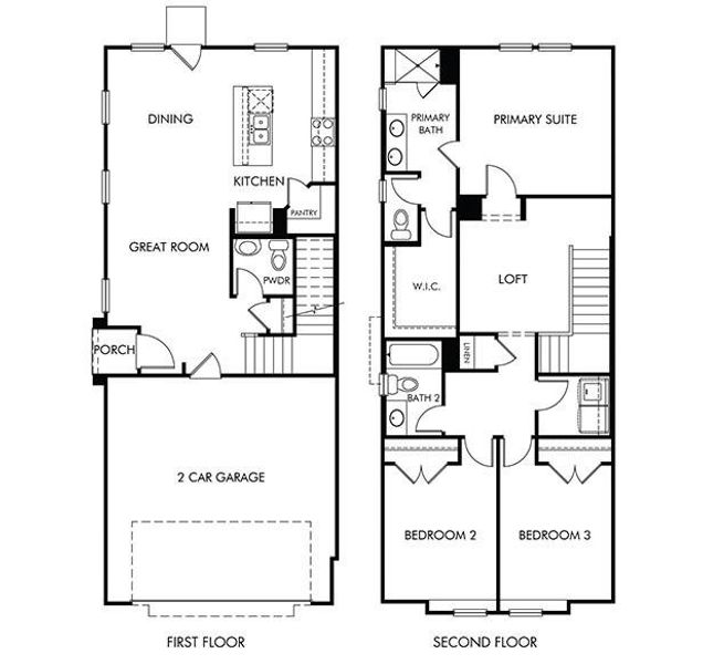 2D floor plan layout of this home in Parkway Commons - City Series, Missouri City, TX (Image 2). 2D floor plan layout of this home in Parkway Commons - City Series, Missouri City, TX (Image 2).