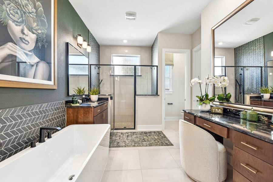 Representative furnished interior of a home built from the Enfield by Taylor Morrison in Village Grove, Dripping Springs (Image 20).