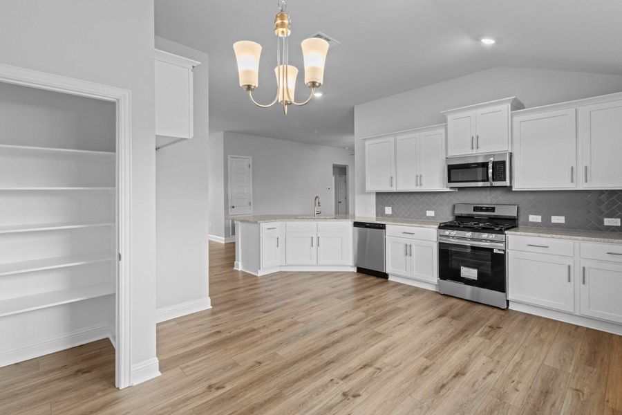 Furnished interior view inside a new home in River Ranch Trails, Dayton (Image 2). Furnished interior view inside a new home in River Ranch Trails, Dayton (Image 2).