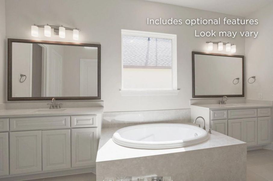 primary bath staged represented photo