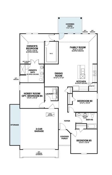 2D floor plan layout of this home in Carillon, Manor, TX (Image 4).