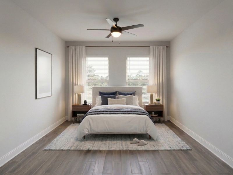 Front exterior of a new home in The Bluffs at Lafayette, Freeport, FL, highlighting curb appeal (Image 14).