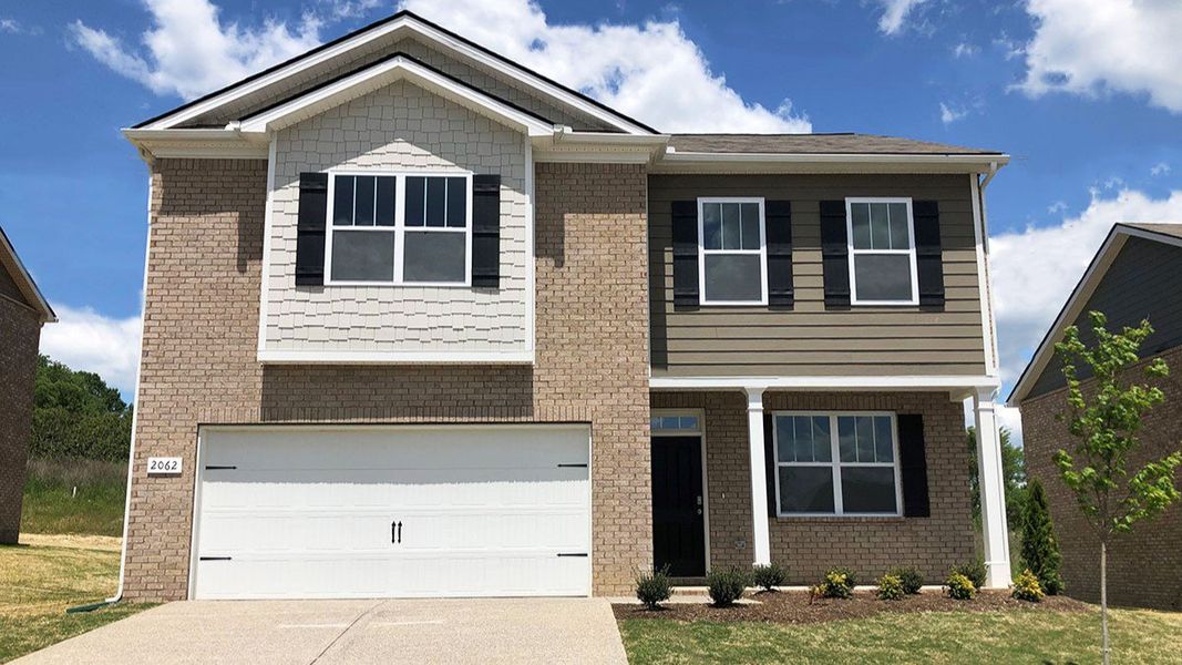Front exterior of a new home in Woodbridge Glen Single Family, Lebanon, TN, highlighting curb appeal (Image 19).