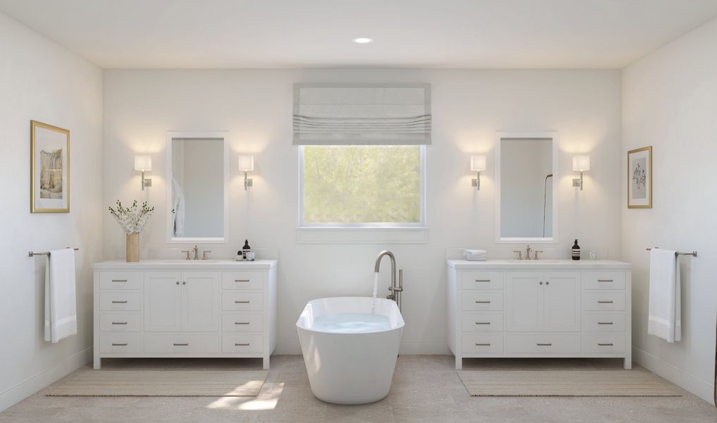 Primary bath with freestanding tub