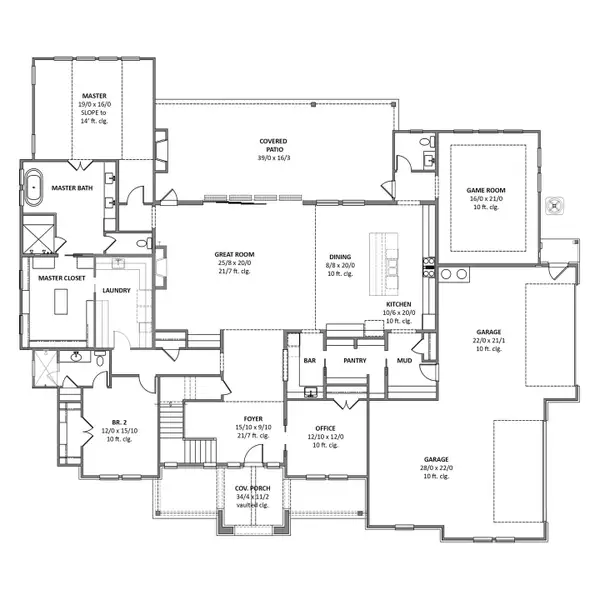 2D floor plan layout for the Denali by Cope Homes in Capitol Hill, Anna, TX (Image 4).