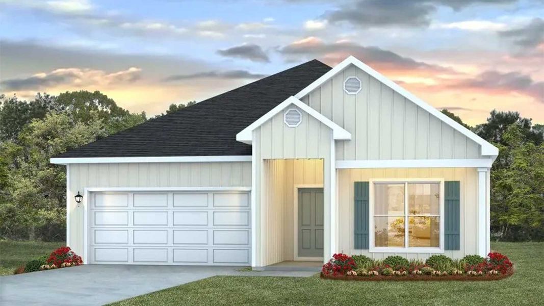 Representative exterior photo of a completed home built from the Rhett by D.R. Horton in Caballeros Estates At Hombre, Panama City Beach, FL (Image 23).