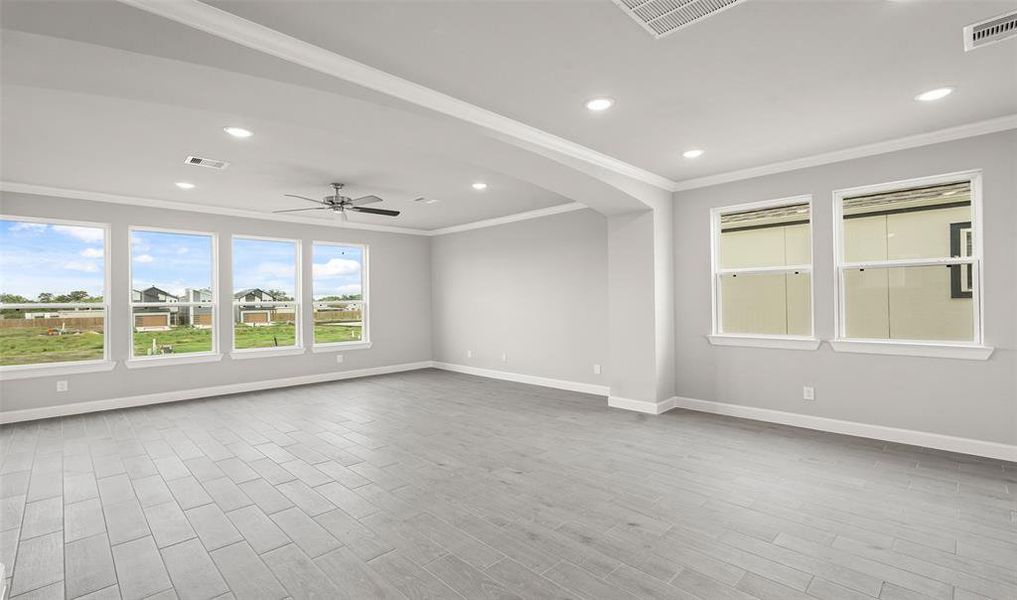 View of great room and dining room (*Photo not of actual home and used for illustration purposes only.)