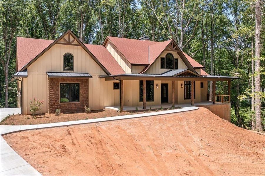 Front exterior of a new home in , Dawsonville, GA, highlighting curb appeal (Image 29). Front exterior of a new home in , Dawsonville, GA, highlighting curb appeal (Image 29).