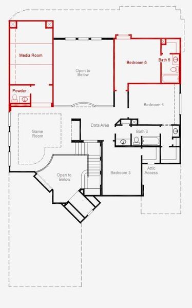 2D floor plan layout of this home in Painted Tree, McKinney, TX (Image 4). 2D floor plan layout of this home in Painted Tree, McKinney, TX (Image 4).