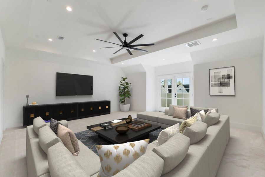 Gameroom/ Media room with Balcony