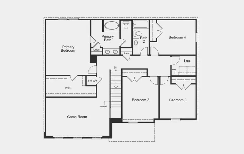 2D floor plan layout for the Plan 2839 by KB Home in Sierra Vista at Kelly Ranch, Aledo, TX (Image 3).