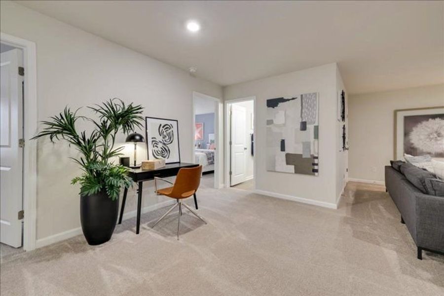 Representative furnished interior of a home built from the The Rembert by Stanley Martin Homes in Greenpoint, Harlem (Image 25).