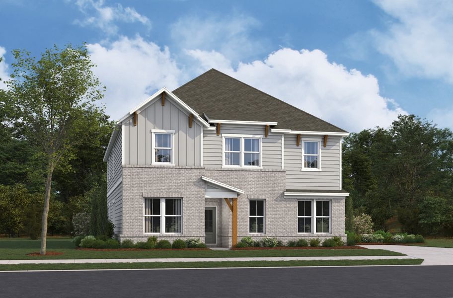 Representative exterior photo of a completed home built from the Tucker Ii by Beazer Homes in Acacia, Cumming, GA (Image 2).