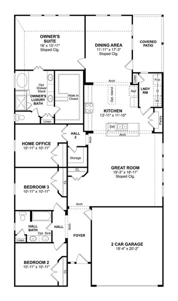 2D floor plan layout for the Chase by K. Hovnanian® Homes in Oakwood Estates, Waller, TX (Image 3). 2D floor plan layout for the Chase by K. Hovnanian® Homes in Oakwood Estates, Waller, TX (Image 3).