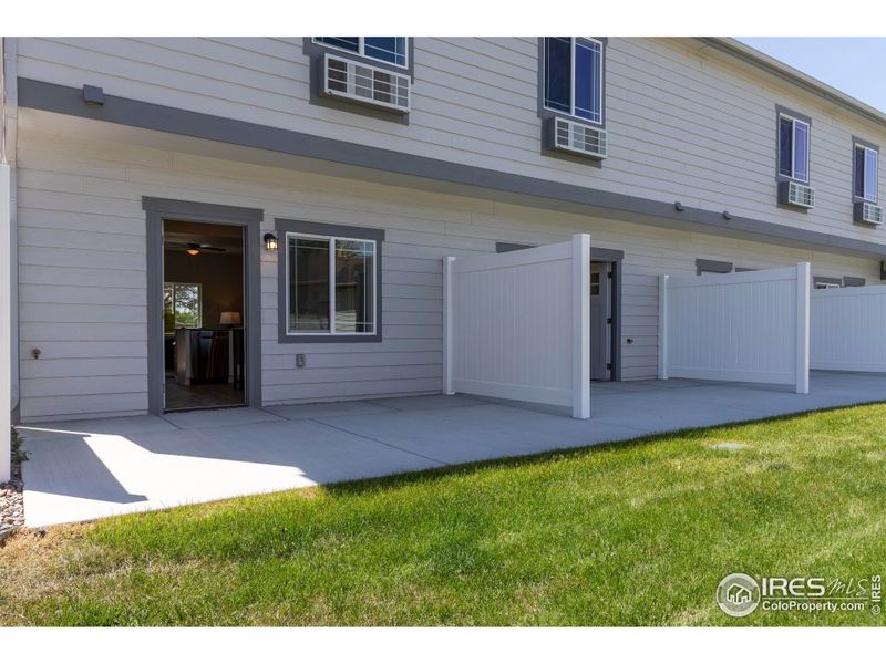 Back of homes with private patio space overlooking greenbelt Back of homes with private patio space overlooking greenbelt