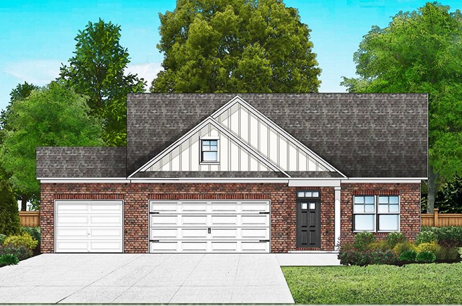 Elevation B2 w/ 3 Car Garage Elevation B2 w/ 3 Car Garage