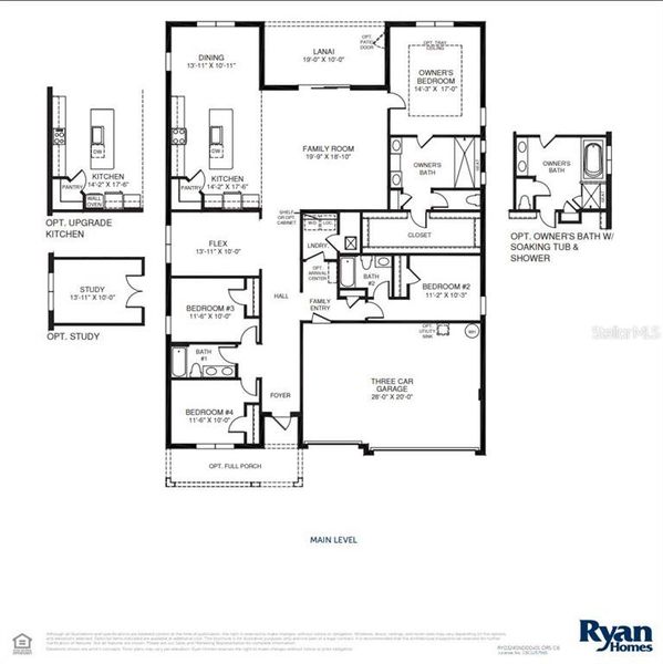 2D floor plan layout of this home in Lake Nellie Crossing, Clermont, FL (Image 2).