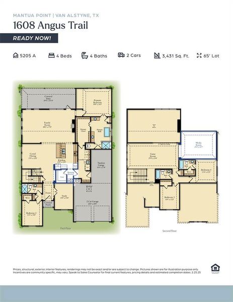 Looking for a dream home where the entire family can spread out?  come see our fantastic 5205 floor plan featuring outstanding entertaining space and nicely sized bedrooms!